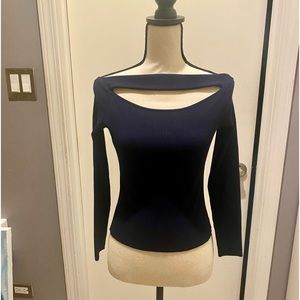 Zara NWOT navy cut out top